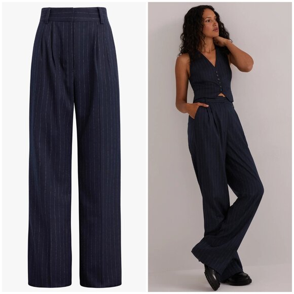 Favorite Daughter The Favorite Pant Navy Pinstripe size 8 Preppy Office Career